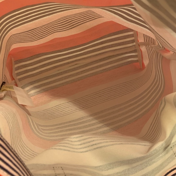 NWT Kate spade stripe canvas tote bon shopper bag - Picture 6 of 9